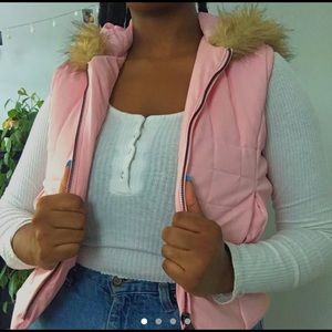 💓 PINK HOODIE VEST 💓